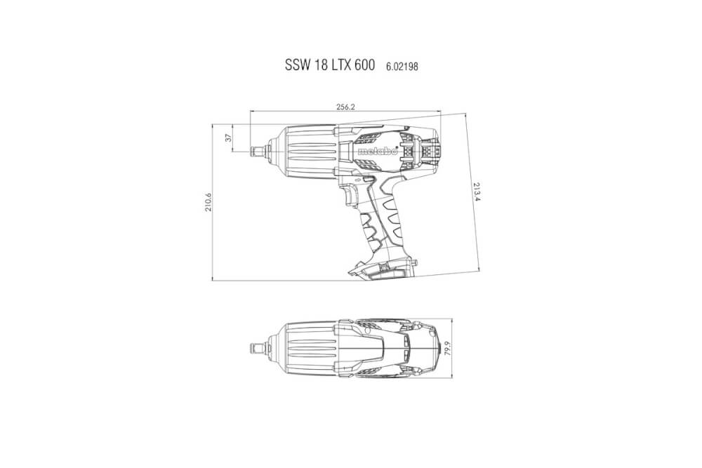 Гайковерт METABO SSW 18 LTX 600 (602198660) 600Нм, 18В, 2X5.5АЧ, КЕЙС