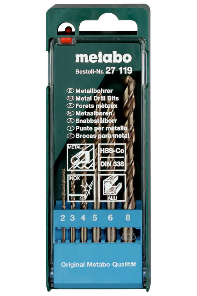 Набор сверл по металлу 2-8 мм METABO, 6 шт. (627119000)