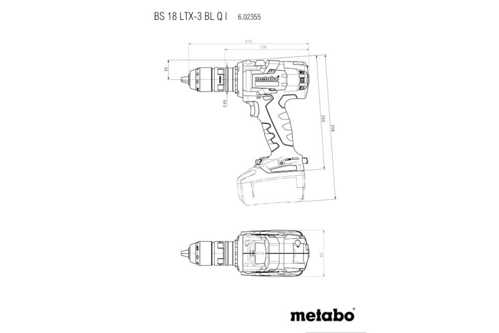 Шуруповерт Metabo BS 18 LTX-3 BL Q I Metaloc (602355840)  18В, Без АКБ и ЗУ, Кейс