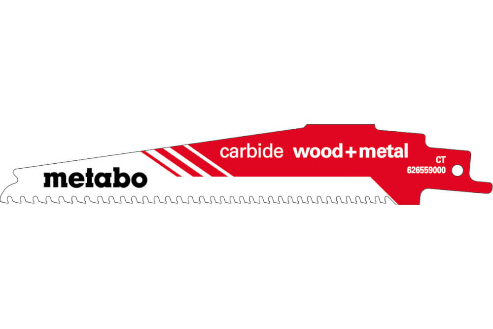 Полотно для сабельной пилы 150мм METABO CARBIDE WOOD + METAL S956XHM (626559000), 1шт.