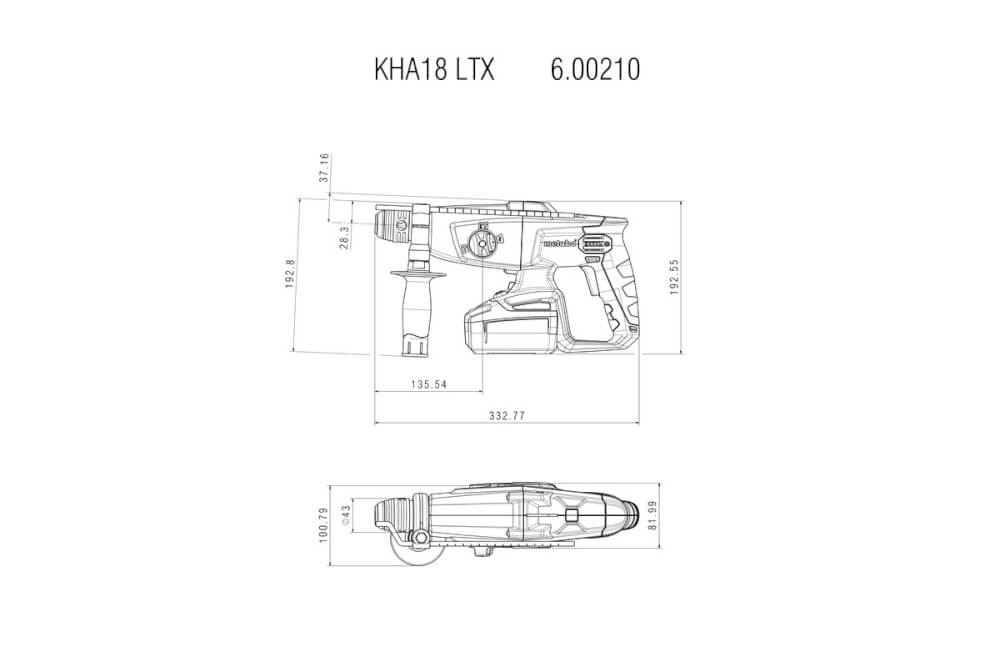 Перфоратор акк. Metabo KHA 18 LTX (600210800) 18В 2X4АЧ LIHD, Кейс