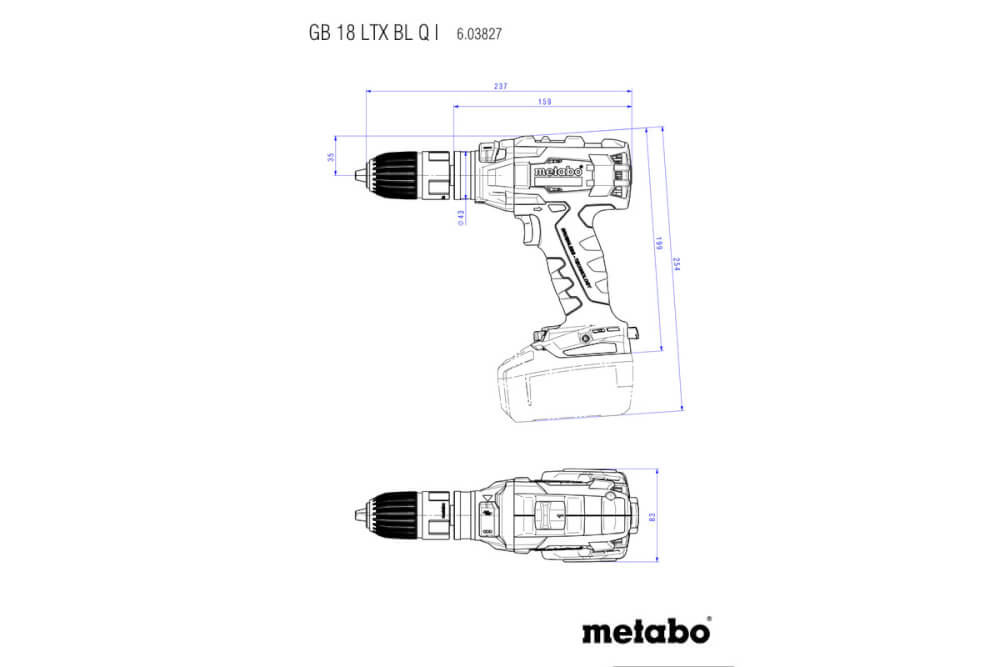 Резьборез акк. Metabo GB 18 LTX BL Q I (603828840) 18В, Кейс, без АКБ и ЗУ 