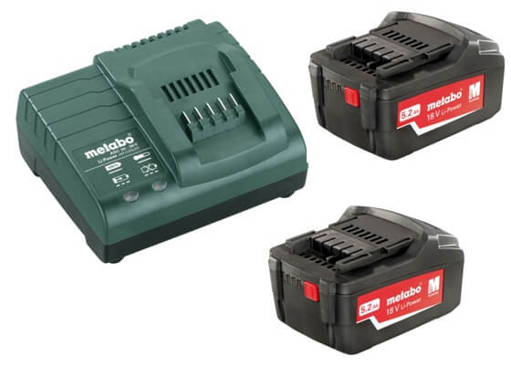 Аккумуляторы и зарядное устройство METABO Basic-Set 18V 2x5.2Ah Li-Ion (685051000)