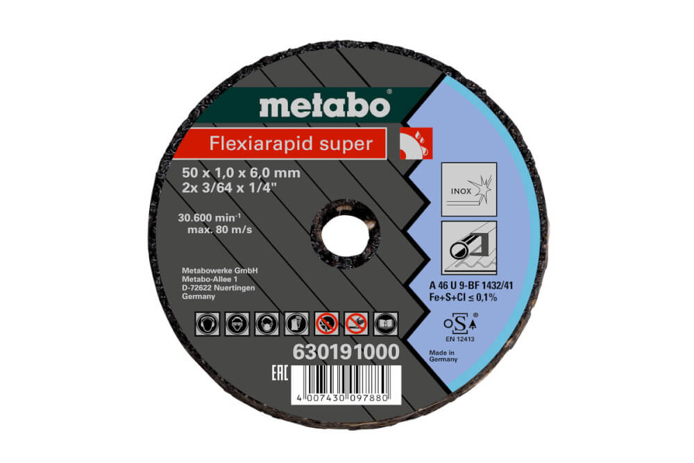Круг отрезной по металлу METABO Flexiamant S 50х6х1 мм (630191000)