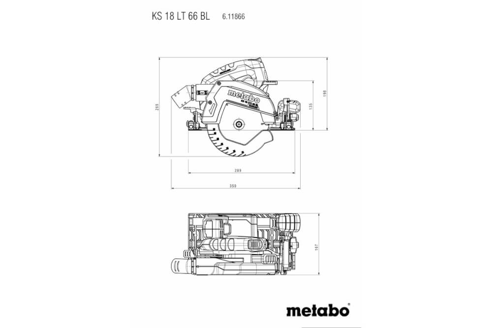 Пила дисковая аккумуляторная METABO KS 18 LTX 66 BL (611866660)