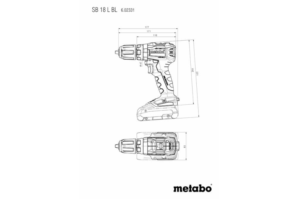 Шуруповерт ударный Metabo SB 18 L BL (602331500) 18В, 2X2АЧ, Кейс