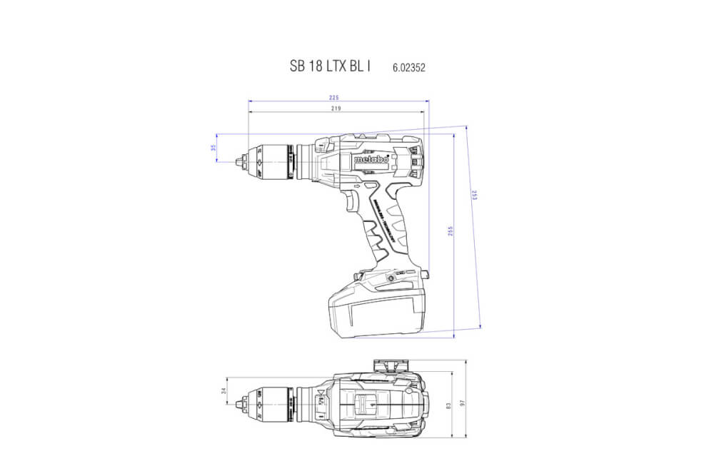 Шуруповерт ударный Metabo SB 18 LTX-3 BL I (602352500) 18В, 2X4АЧ, Кейс