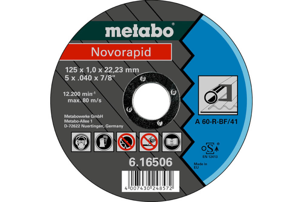 Круг отрезной по металлу METABO Novorapid 125х22х1.0 мм (616506000)