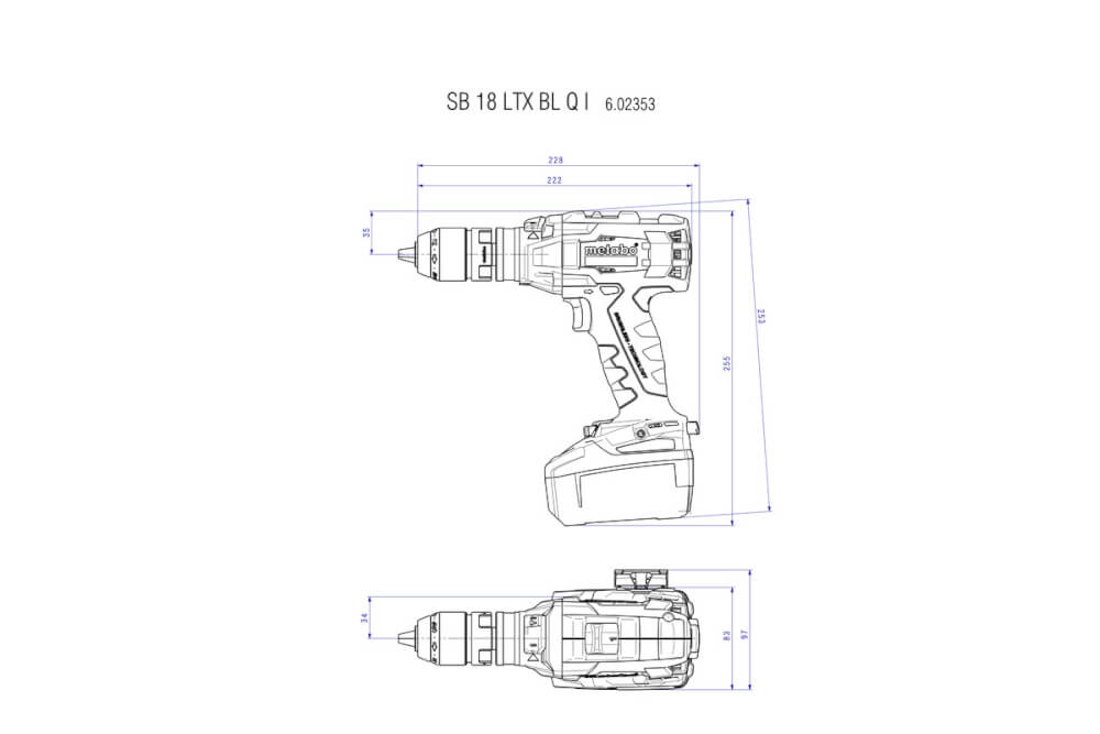 Шуруповерт ударный Metabo SB 18 LTX BL Q I (602353660) 18В, 2X5.5АЧ LIHD, Кейс
