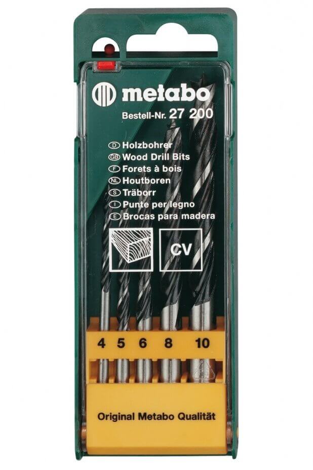 Набор сверл по дереву 4-10 мм METABO, 5 шт. (627200000)