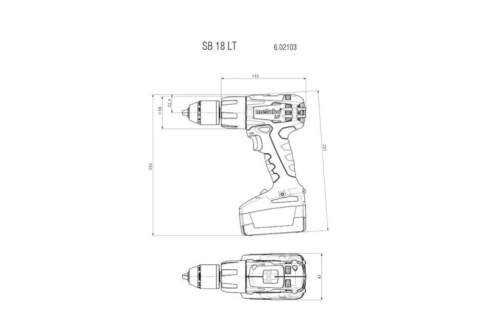 Шуруповерт ударный Metabo SB 18 LT (602103800) 18В, 2X4АЧ LiHD, Кейс