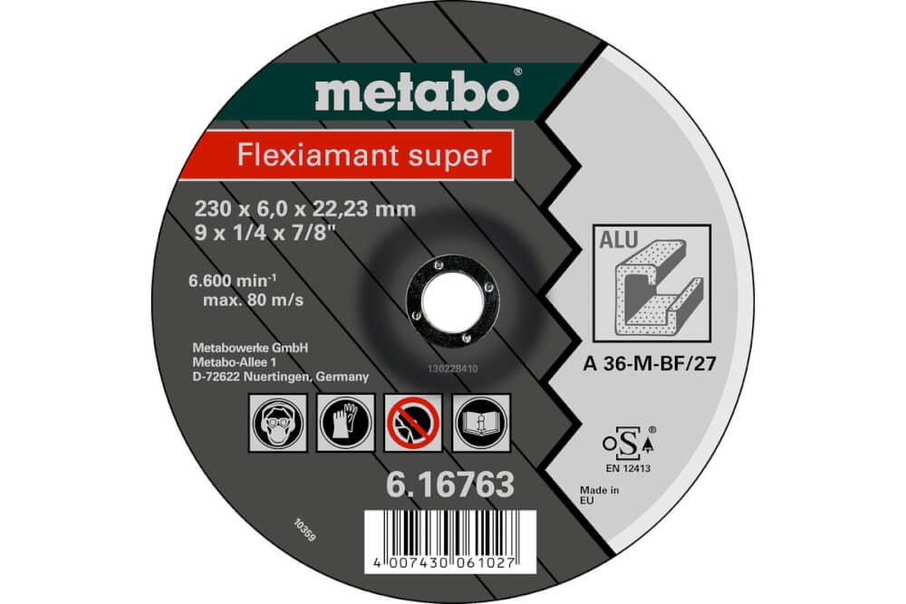 Круг шлифовальный по цветным металлам METABO Flexiamant S 230x22х6.0 мм (616763000)