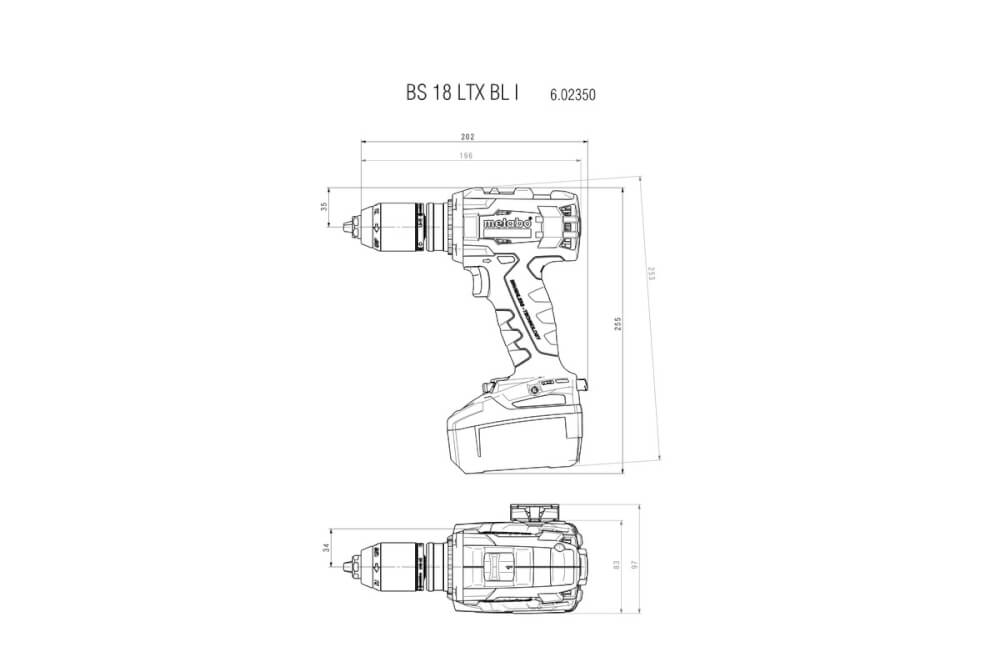 Шуруповерт Metabo BS 18 LTX BL I (602350800) 18В, 2X4АЧ LiHD, Кейс