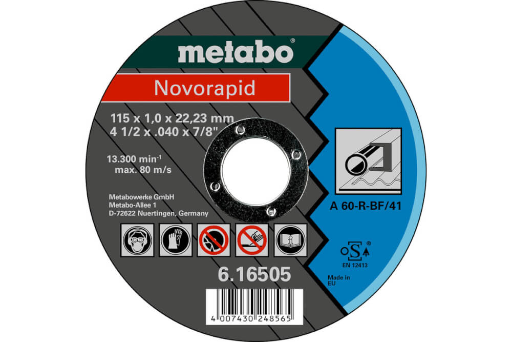 Круг отрезной по металлу METABO Novorapid 115х22х1.0 мм (616505000)