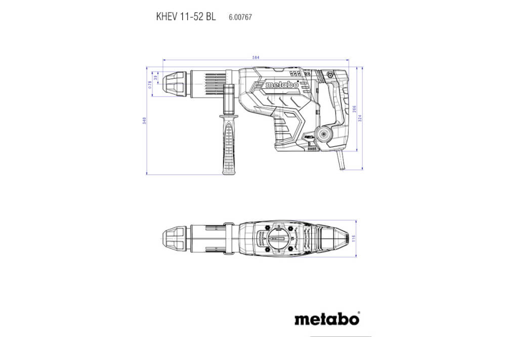 Перфоратор Metabo KHEV 11-52 BL (600767500) Кейс