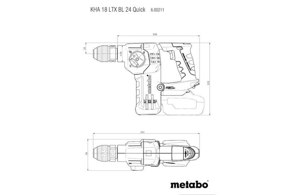 Перфоратор акк. Metabo KHA 18 LTX BL 24 Quick (600211660) 18В, 2X5.5АЧ LIHD, Кейс