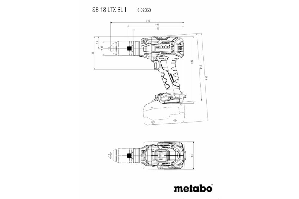 Шуруповерт ударный Metabo SB18 LTX BL I (602360500) 18В, 2Х4АЧ, Бесщеточный, Кейс