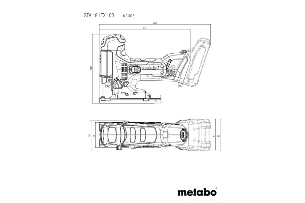 Лобзик Metabo STA 18 LTX 100 (601002800) 18В, 2X4АЧ, КЕЙС