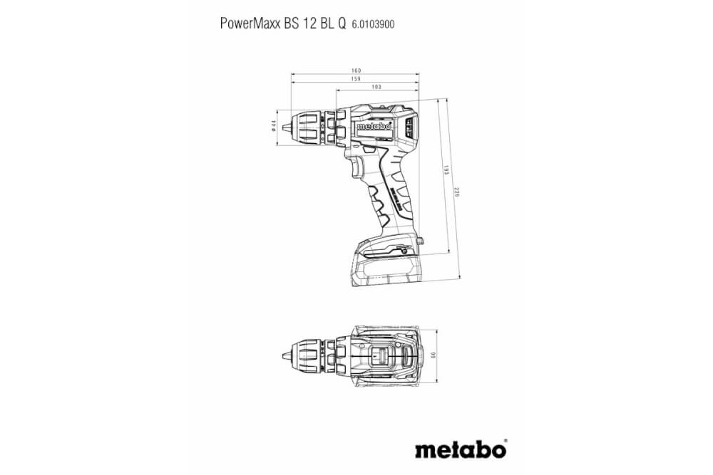 Шуруповерт Metabo PowerMaxx BS 12 BL Q Metaloc (601039840) 12В, Без АКБ и ЗУ, Кейс