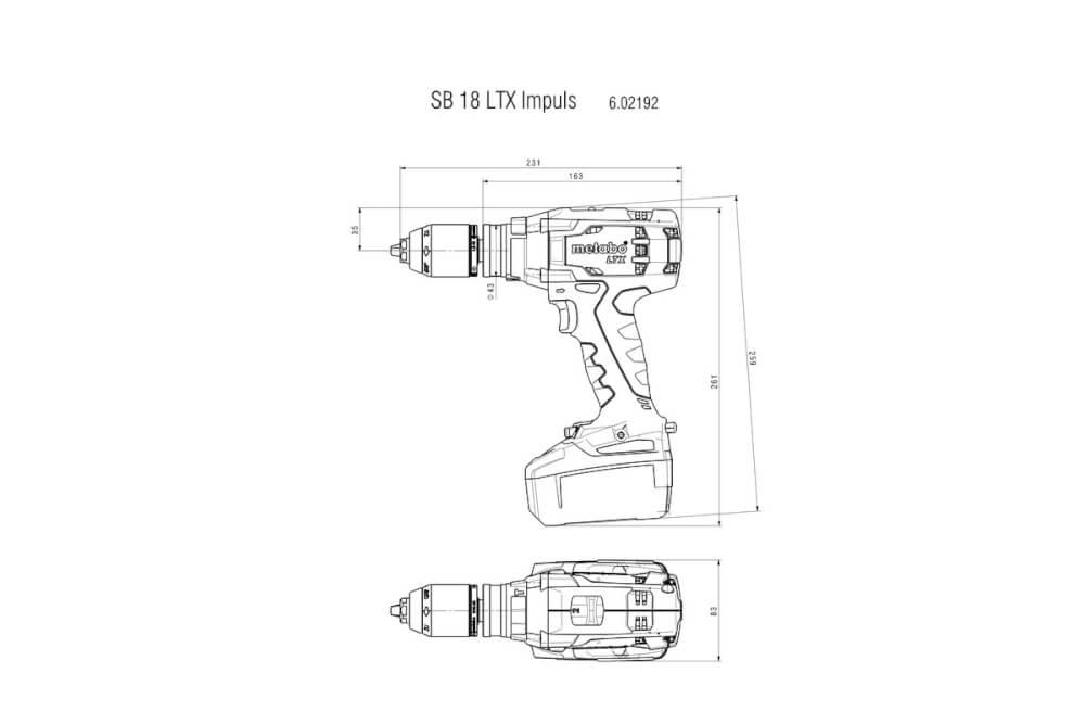 Шуруповерт ударный Metabo SB 18 LTX IMPULS (602192890) 18В, Без АКБ и ЗУ, Картон