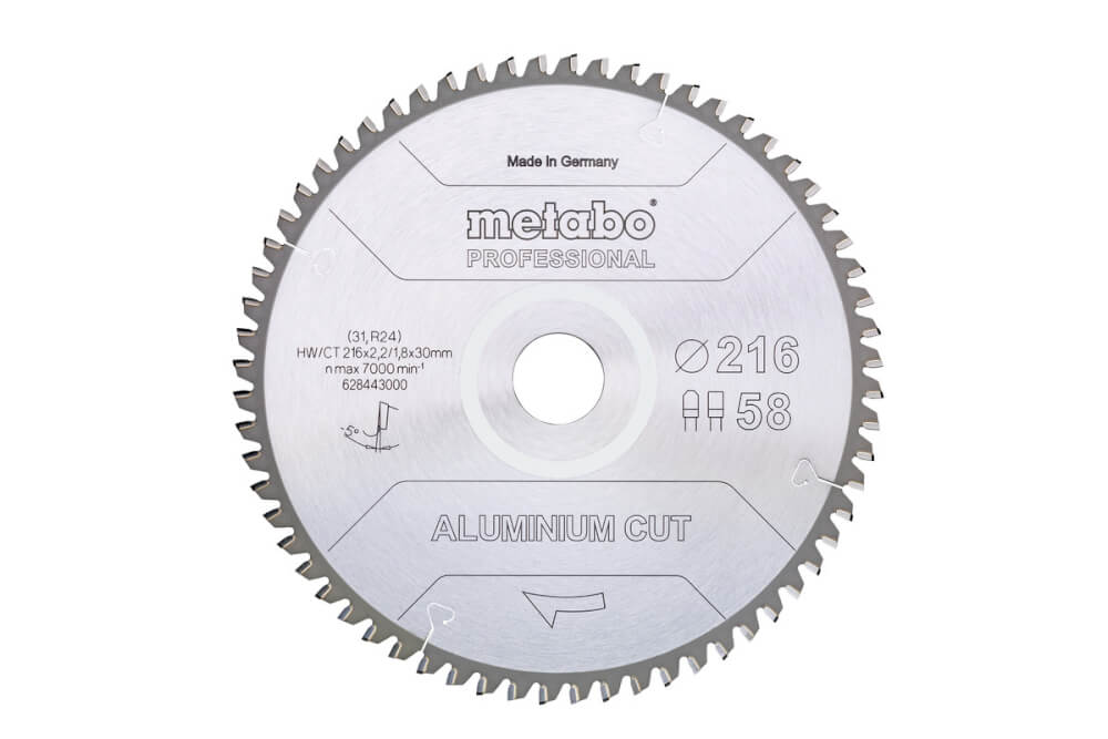 Диск пильный по алюминию METABO ALUMINIUM CUT 216х30х58T (628443000)