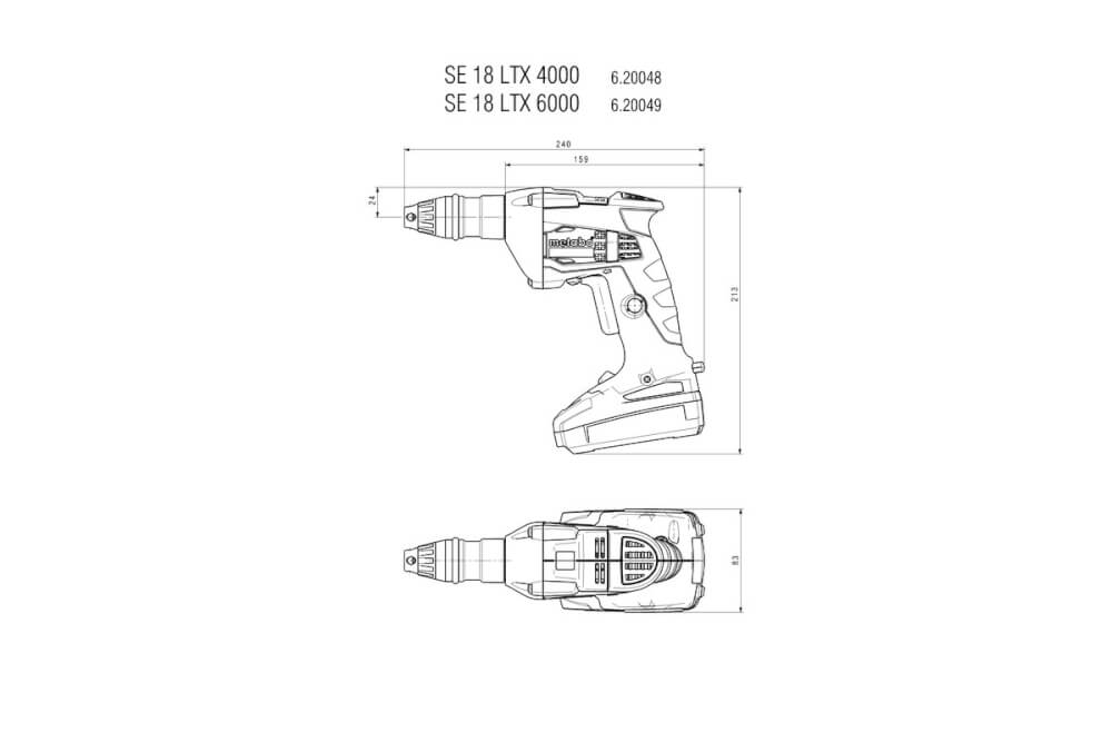 Шуруповерт акк. для гипсокартона Metabo SE 18 LTX 6000 + Магазин SM 5-55 (620049510) 18В, 2X2АЧ, Кейс