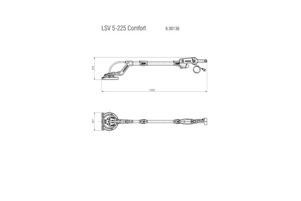 Шлифмашина для стен и потолка Metabo LSV 5-225 Comfort (600136000) Кейс