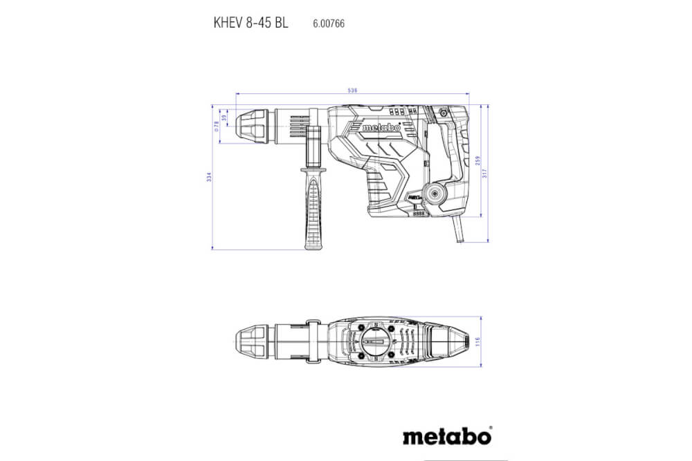 Перфоратор Metabo KHEV 8-45 BL (600766500) Кейс