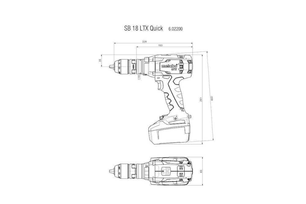 Шуруповерт ударный Metabo SB 18 LTX QUICK (602200840) [18В, Без АКБ и ЗУ, Кейс]