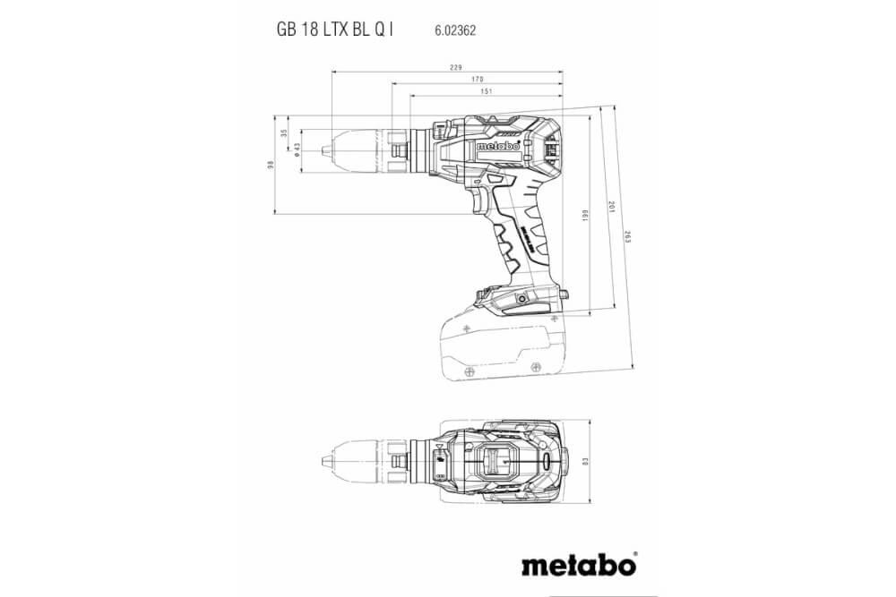 Резьборез акк. Metabo GB 18 LTX BL Q I (602362500) 18В, 2X5.2АЧ, Кейс