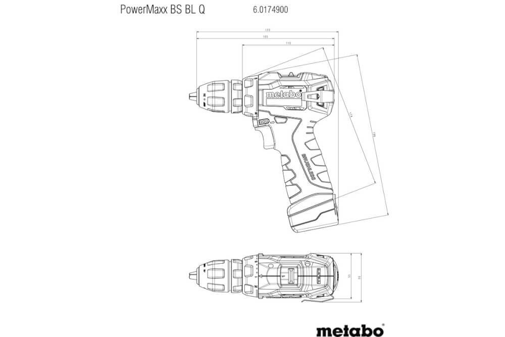 Шуруповерт Metabo PowerMaxx BS BL Q (601749500) 12В, 2Х2.0 АЧ, Кейс