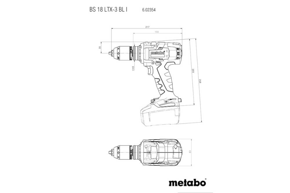 Шуруповерт Metabo BS 18 LTX-3 BL I Metaloc (602354840) 18В, Без АКБ и ЗУ , Кейс