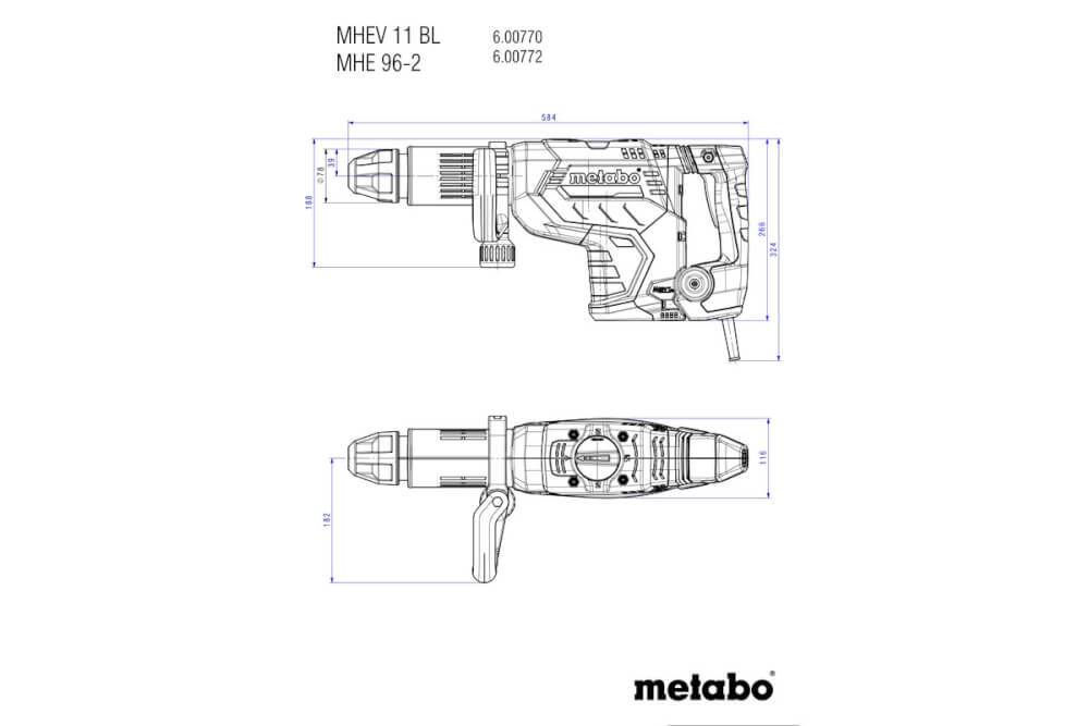 Отбойный молоток Metabo MHEV 11 BL (600770500) Кейс