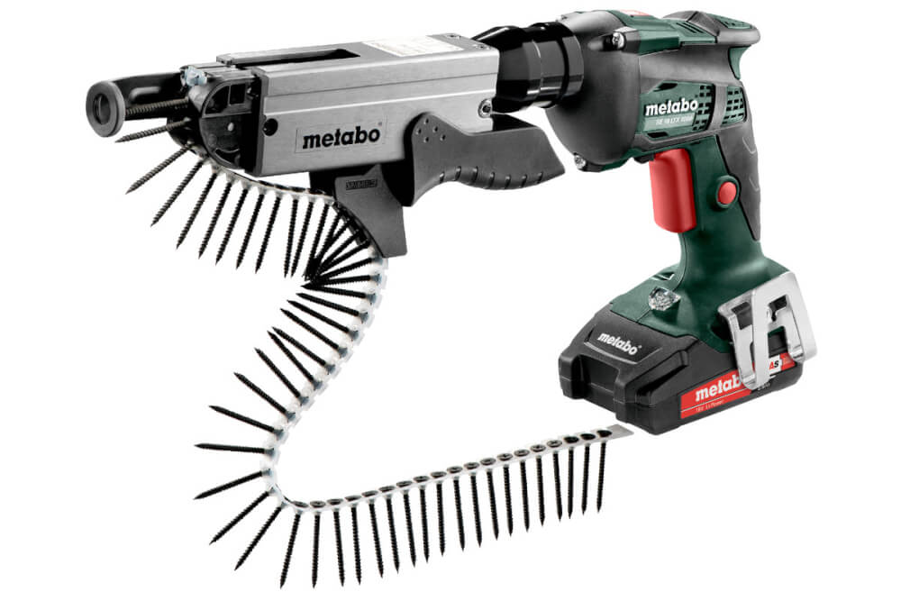 Шуруповерт акк. для гипсокартона Metabo SE 18 LTX 6000 + Магазин SM 5-55 (620049510) 18В, 2X2АЧ, Кейс