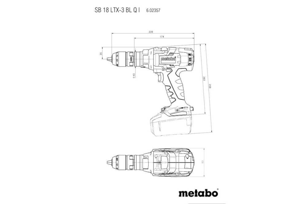 Шуруповерт ударный Metabo SB 18 LTX-3 BL Q I (602357890) 18В, Без АКБ и ЗУ, Картон