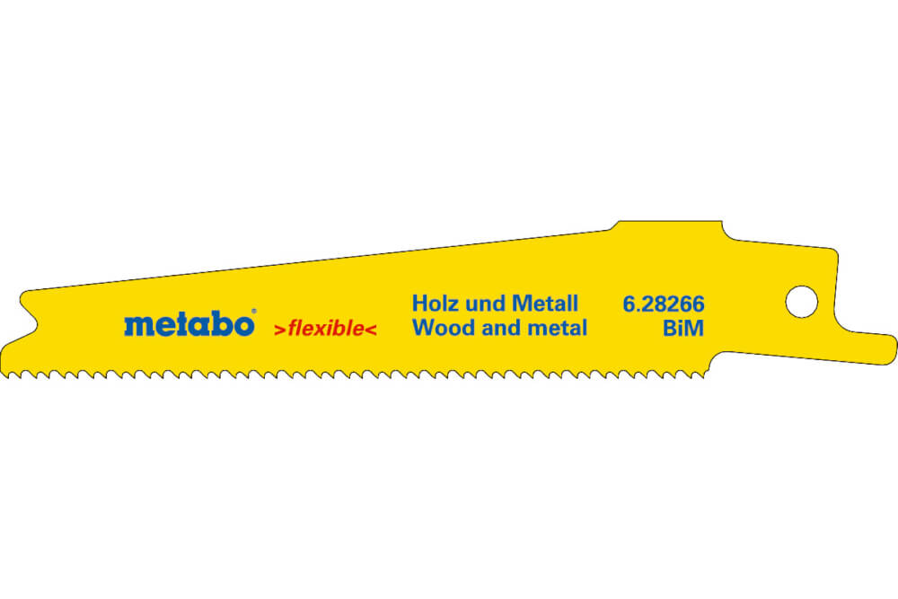 Полотно для сабельной пилы 100мм METABO S522BEF (628266000), 5шт.