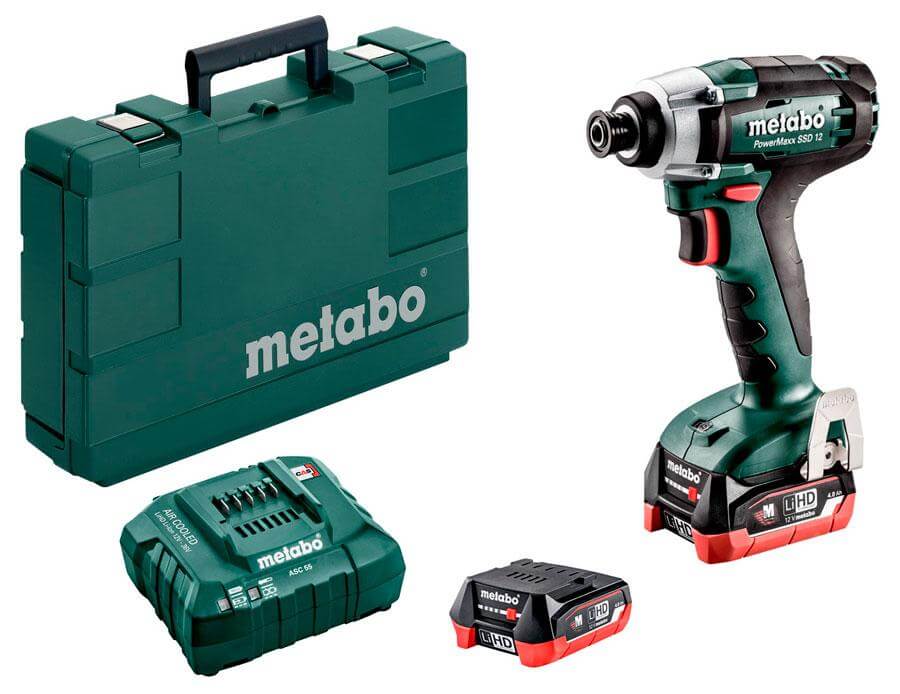 Гайковерт Metabo PowerMaxx SSD 12 (601114800) 115Нм, 12В, 2X4АЧ, КЕЙС