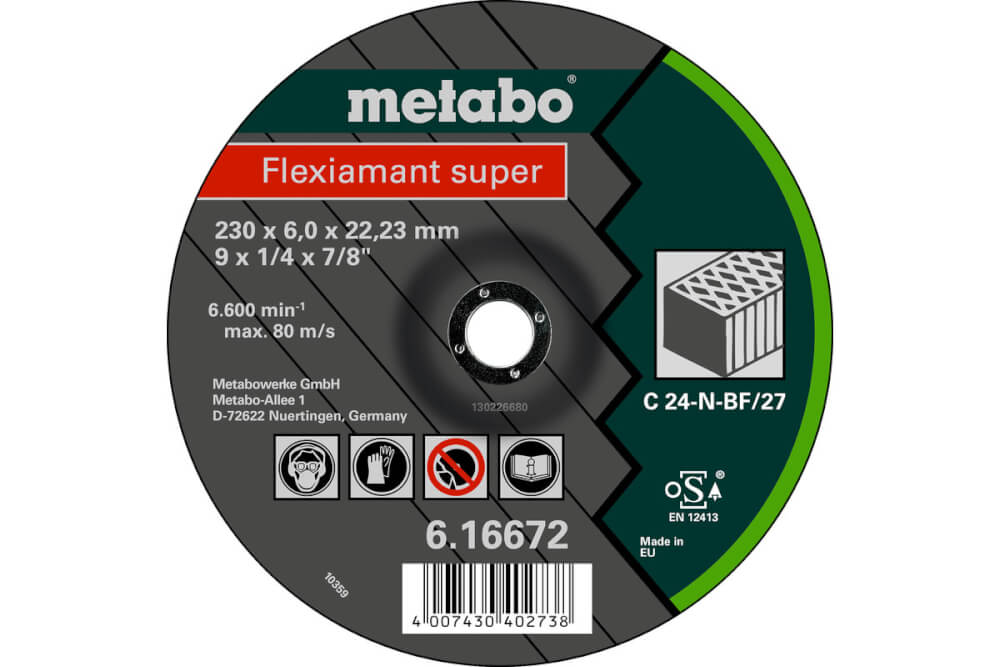 Круг шлифовальный по камню METABO Flexiamant S 230х22х6.0 мм (616672000)