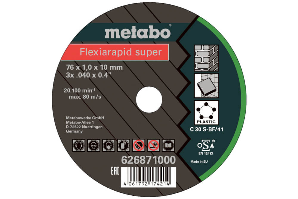 Круг отрезной универсальный METABO Flexiarapid Super 76х10х1.0 мм (626871000)