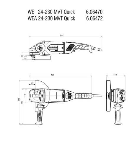 УШМ Metabo WEA 24-230 MVT Quick (606472000) Картон
