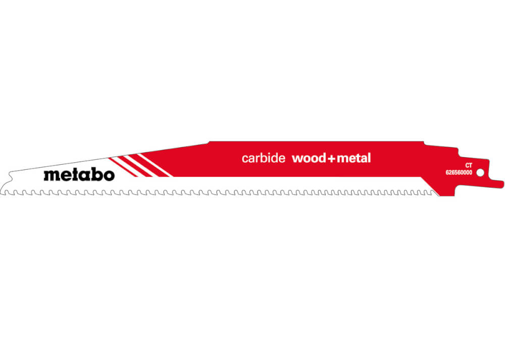 Полотно для сабельной пилы 225мм METABO CARBIDE WOOD + METAL S1156XHM (626560000), 1шт.