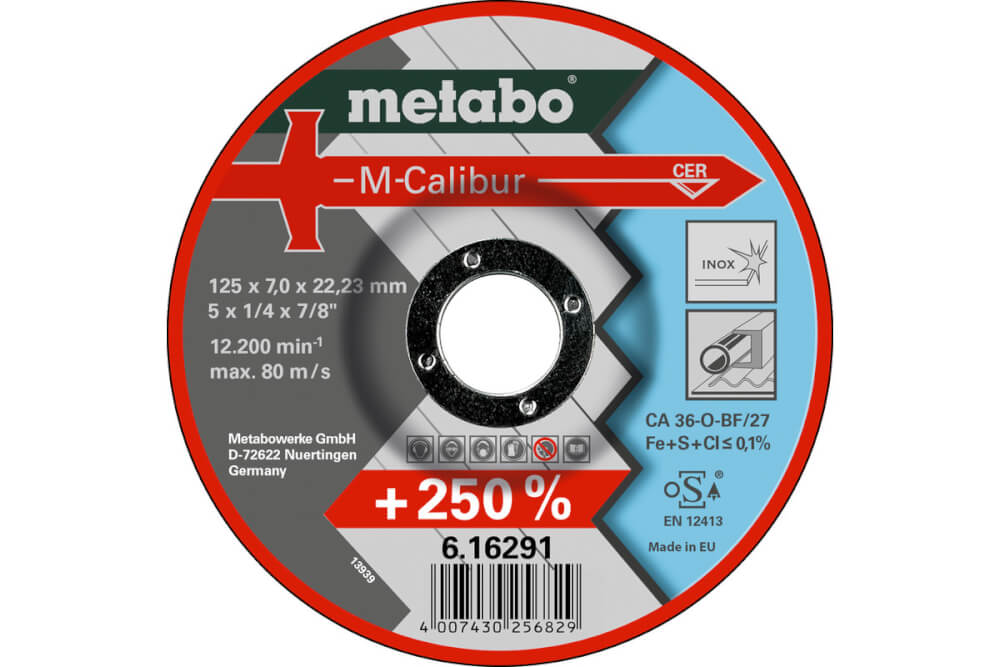 Круг шлифовальный по нержавейке METABO M-Calibur 125х22х7 мм (616291000)