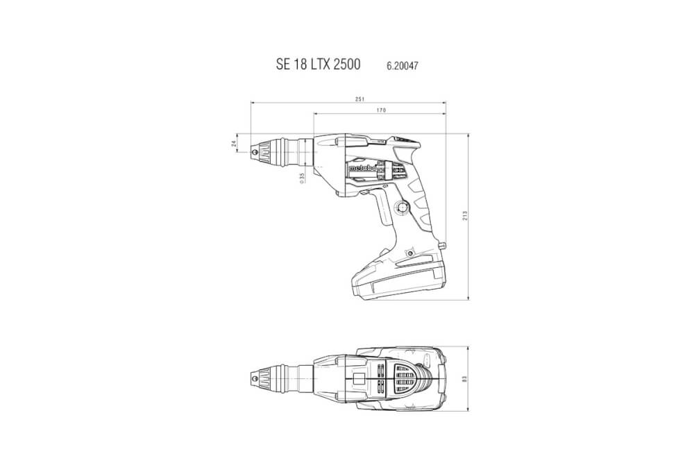 Шуруповерт акк. для гипсокартона Metabo SE 18 LTX 4000 + Магазин SM 5-55 (620048510)18В, 2X2АЧ, Кейс