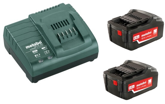 Аккумуляторы и зарядное устройство METABO Basic-Set 18V 2x4.0Ah Li-Ion (685050000)