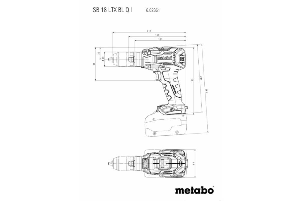 Шуруповерт ударный Metabo SB18 LTX BL Q I (602361850) 18В, Без АКБ и ЗУ, Бесщеточный, Картон