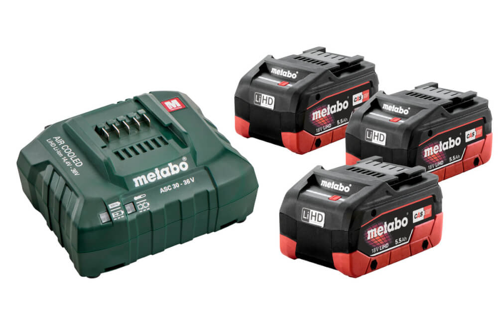 Аккумуляторы и зарядное устройство METABO Basic-Set 18V 3х5.5Ah Li-Ion (685074000)