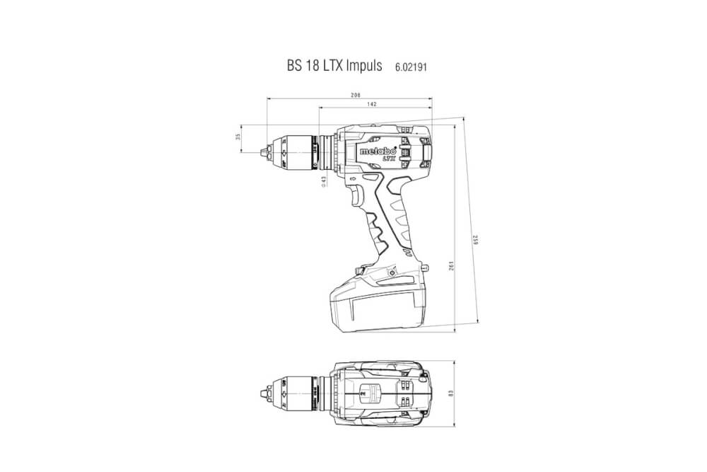 Шуруповерт Metabo BS 18 LTX IMPULS Metaloc (602191840) 18В, Без АКБ и ЗУ, Кейс