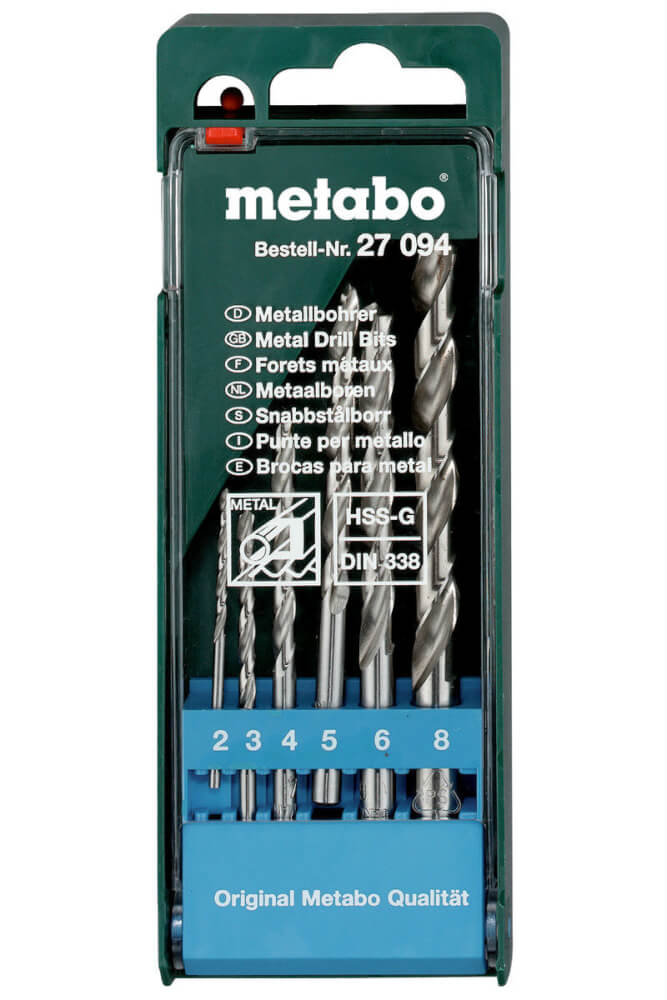 Набор сверл по металлу 2-8 мм METABO, 6 шт. (627094000)
