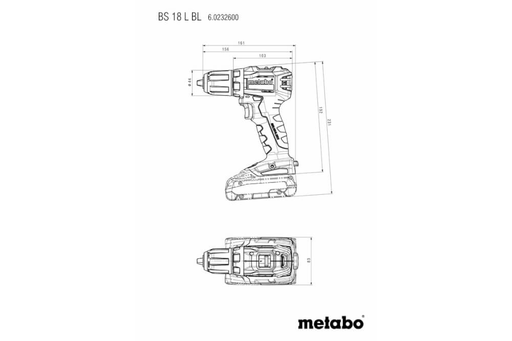 Шуруповерт Metabo BS 18 L BL (602326890) 18В,Без АКБ и ЗУ, Картон